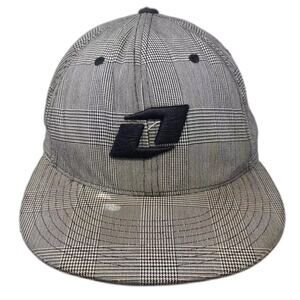 One Industries Plaid Baseball Cap Gray Black XL Hat Flexfit Embroidered Logo